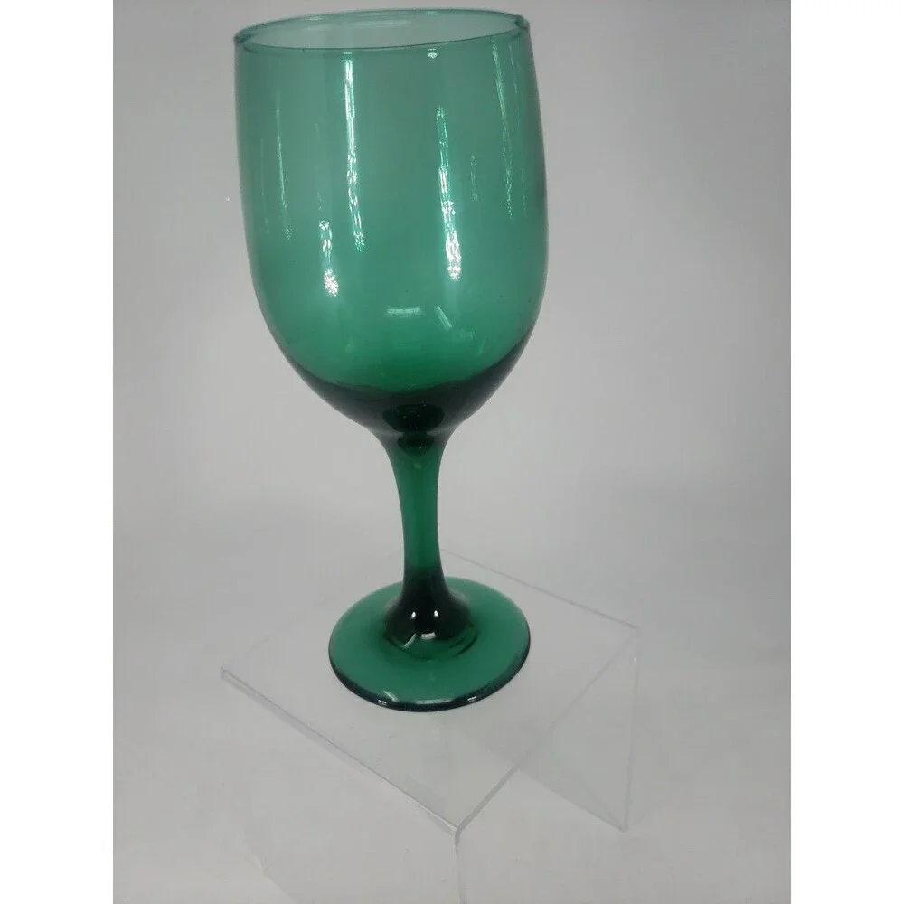 Libbey Dark Green Wine Glass Vintage Replacement 7